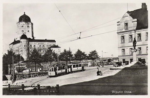 Замок. Трамвайное кольцо и стоянка такси, 1930(?) г. (3)