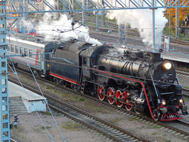 Ретро-поезд на паровой тяге прошёл 1 октября 2014 года по участку СПб-Ладожский – Выборг