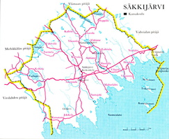 Карта довоенной финской волости Сяккиярви