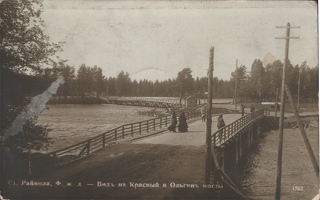 Райвола Финл. ж.д. Вид на  Красный и Ольгин мосты. 1913 г. (5)