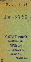 kl rw ticket Finland 1923-01a