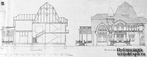 Проект дачи А.М.Клячко в Сестрорецке, арх. С.Г.Гингер, 1908 г.