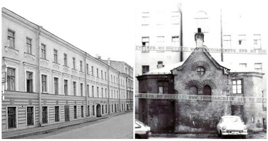 Галерная 6 фасад и дворовой флигель-возм.типография (все снесено в 2008)