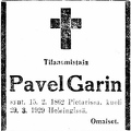 Pavel Garin nekrolog 1929-03-29