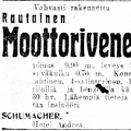 Джон Шумахер продает моторный катер в Выборге в 1928 г.