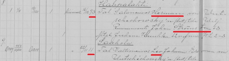 Список жителей. В 8 парцелле Герман и Стремстен, в 9 - Лев 1914.jpg