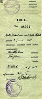 sr bilet Kuokkala-Terijoki 1919-01