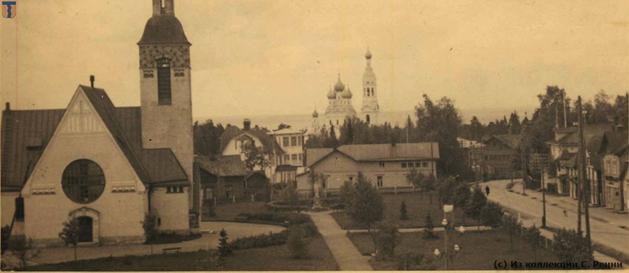 Все три христианские церкви Терийок на одной фотографии 1930-х годов