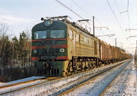 ВЛ23-121 на перегоне Верхне-Черкасово - Выборг-товарный. 19 января 1995 г. Фото: Д. Верёвкин