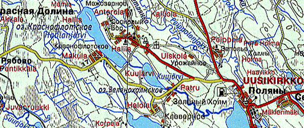 Фрагмент карты Карельского перешейка